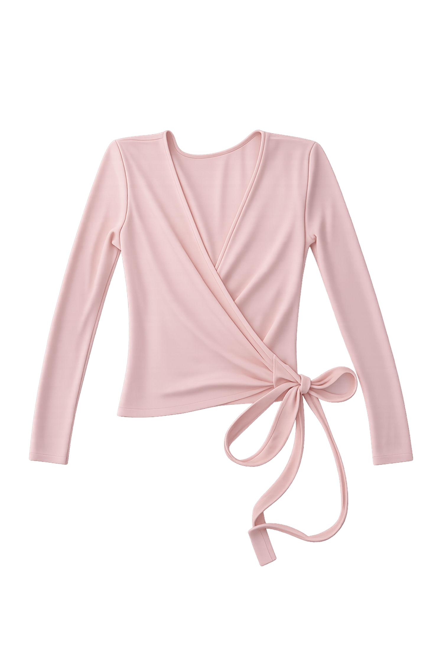 BALLERINA WRAP TOP IN POWDER PINK