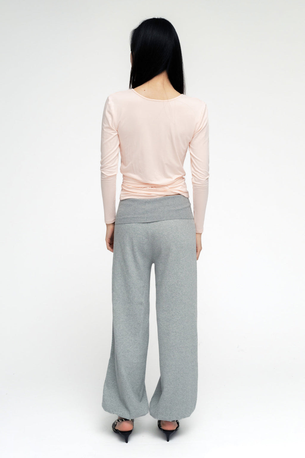 BALLERINA WRAP TOP IN POWDER PINK