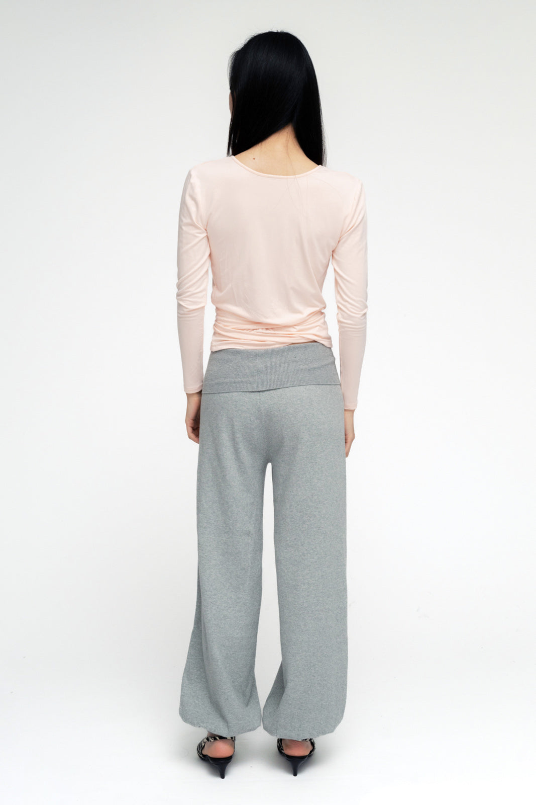 BALLERINA WRAP TOP IN POWDER PINK